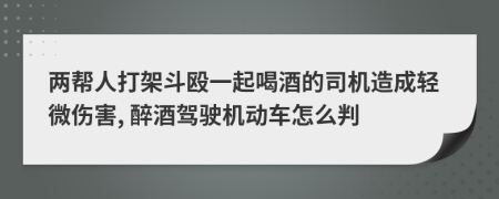 两帮人打架斗殴一起喝酒的司机造成轻微伤害, 醉酒驾驶机动车怎么判