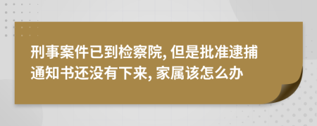 刑事案件已到检察院, 但是批准逮捕通知书还没有下来, 家属该怎么办