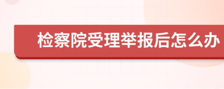 检察院受理举报后怎么办