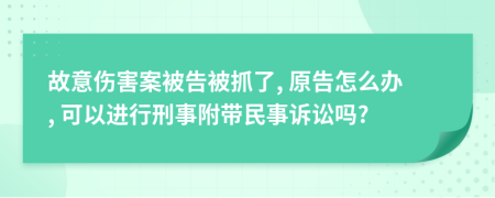 故意伤害案被告被抓了, 原告怎么办, 可以进行刑事附带民事诉讼吗?