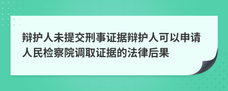 辩护人未提交刑事证据辩护人可以申请人民检察院调取证据的法律后果