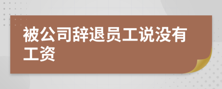 被公司辞退员工说没有工资