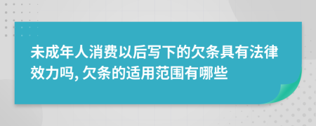 未成年人消费以后写下的欠条具有法律效力吗, 欠条的适用范围有哪些