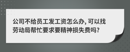 公司不给员工发工资怎么办, 可以找劳动局帮忙要求要精神损失费吗?