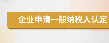 企业申请一般纳税人认定