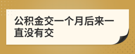 公积金交一个月后来一直没有交