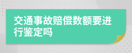 交通事故赔偿数额要进行鉴定吗