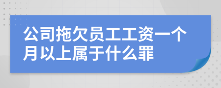公司拖欠员工工资一个月以上属于什么罪