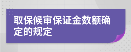 取保候审保证金数额确定的规定