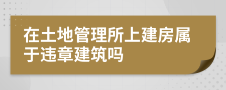 在土地管理所上建房属于违章建筑吗