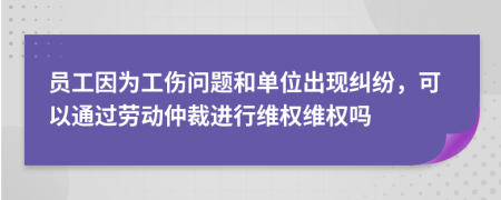 员工因为工伤问题和单位出现纠纷，可以通过劳动仲裁进行维权维权吗