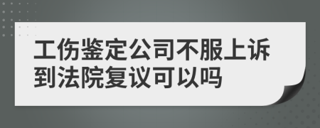 工伤鉴定公司不服上诉到法院复议可以吗