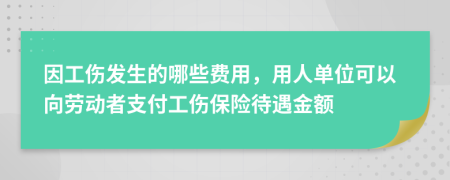 因工伤发生的哪些费用，用人单位可以向劳动者支付工伤保险待遇金额