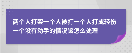 两个人打架一个人被打一个人打成轻伤一个没有动手的情况该怎么处理