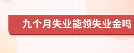 九个月失业能领失业金吗