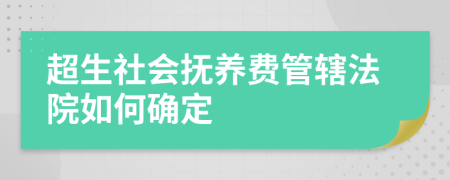 超生社会抚养费管辖法院如何确定