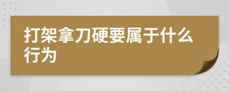 打架拿刀硬要属于什么行为