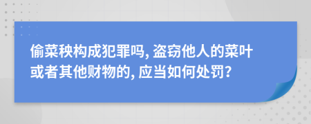 偷菜秧构成犯罪吗, 盗窃他人的菜叶或者其他财物的, 应当如何处罚？