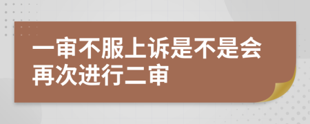 一审不服上诉是不是会再次进行二审