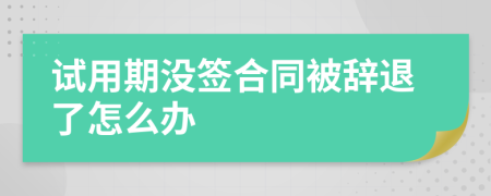 试用期没签合同被辞退了怎么办