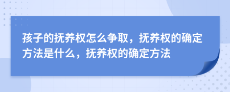 孩子的抚养权怎么争取，抚养权的确定方法是什么，抚养权的确定方法