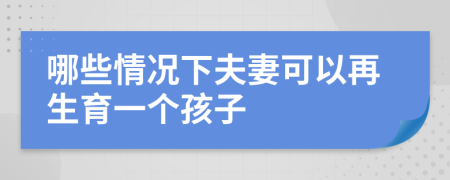 哪些情况下夫妻可以再生育一个孩子