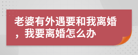 老婆有外遇要和我离婚，我要离婚怎么办