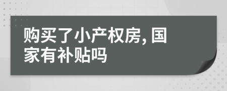 购买了小产权房, 国家有补贴吗