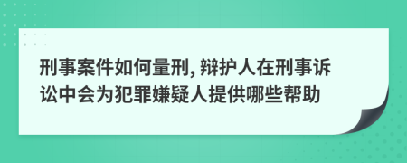 刑事案件如何量刑, 辩护人在刑事诉讼中会为犯罪嫌疑人提供哪些帮助