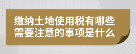 缴纳土地使用税有哪些需要注意的事项是什么