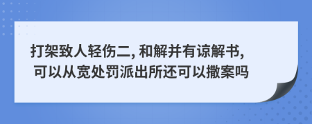 打架致人轻伤二, 和解并有谅解书, 可以从宽处罚派出所还可以撒案吗