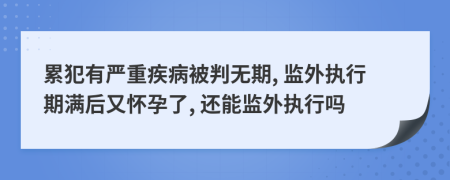 累犯有严重疾病被判无期, 监外执行期满后又怀孕了, 还能监外执行吗