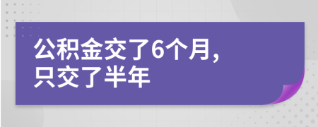 公积金交了6个月, 只交了半年