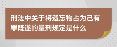 刑法中关于将遗忘物占为己有罪既遂的量刑规定是什么