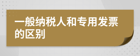 一般纳税人和专用发票的区别