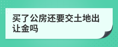 买了公房还要交土地出让金吗