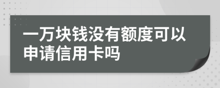 一万块钱没有额度可以申请信用卡吗