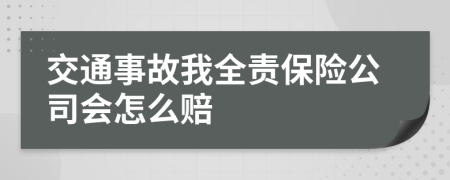 交通事故我全责保险公司会怎么赔