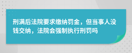 刑满后法院要求缴纳罚金，但当事人没钱交纳，法院会强制执行刑罚吗