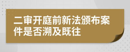 二审开庭前新法颁布案件是否溯及既往