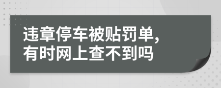 违章停车被贴罚单, 有时网上查不到吗