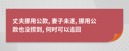 丈夫挪用公款, 妻子未遂, 挪用公款也没捞到, 何时可以追回