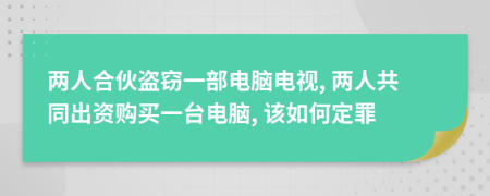 两人合伙盗窃一部电脑电视, 两人共同出资购买一台电脑, 该如何定罪