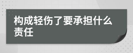 构成轻伤了要承担什么责任