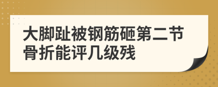 大脚趾被钢筋砸第二节骨折能评几级残