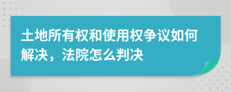 土地所有权和使用权争议如何解决，法院怎么判决