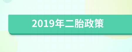 2019年二胎政策