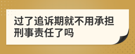 过了追诉期就不用承担刑事责任了吗