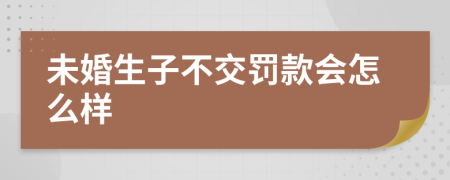 未婚生子不交罚款会怎么样