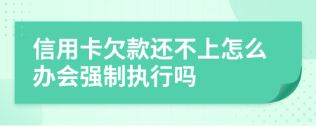 信用卡欠款还不上怎么办会强制执行吗